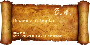 Brumecz Alberta névjegykártya